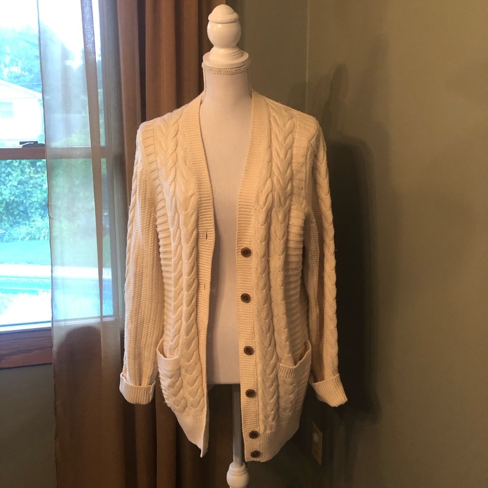 Gap button up cable knit sweater